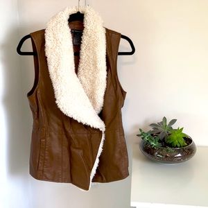 Pleather Sherpa lined vest